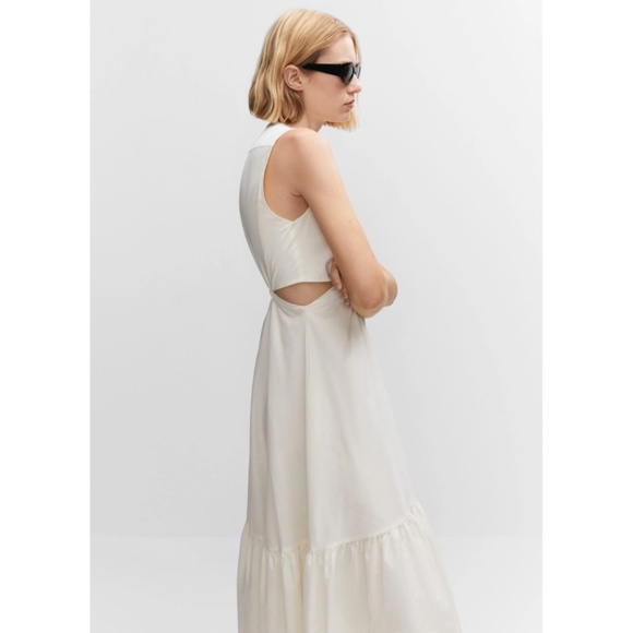 MANGO White Knot Dress With Openings - Picture 3 of 6